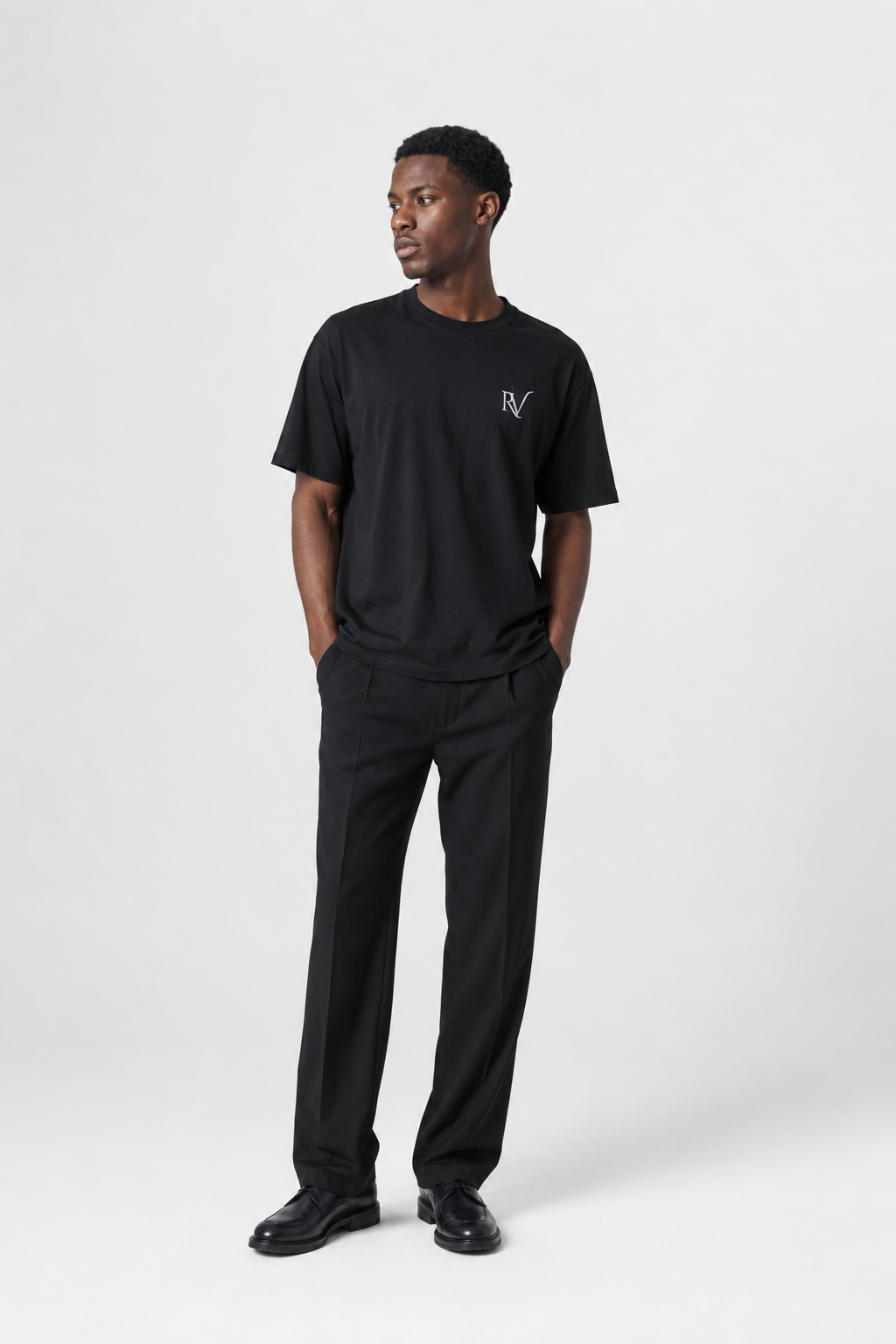 RV Monogram Tee — Black